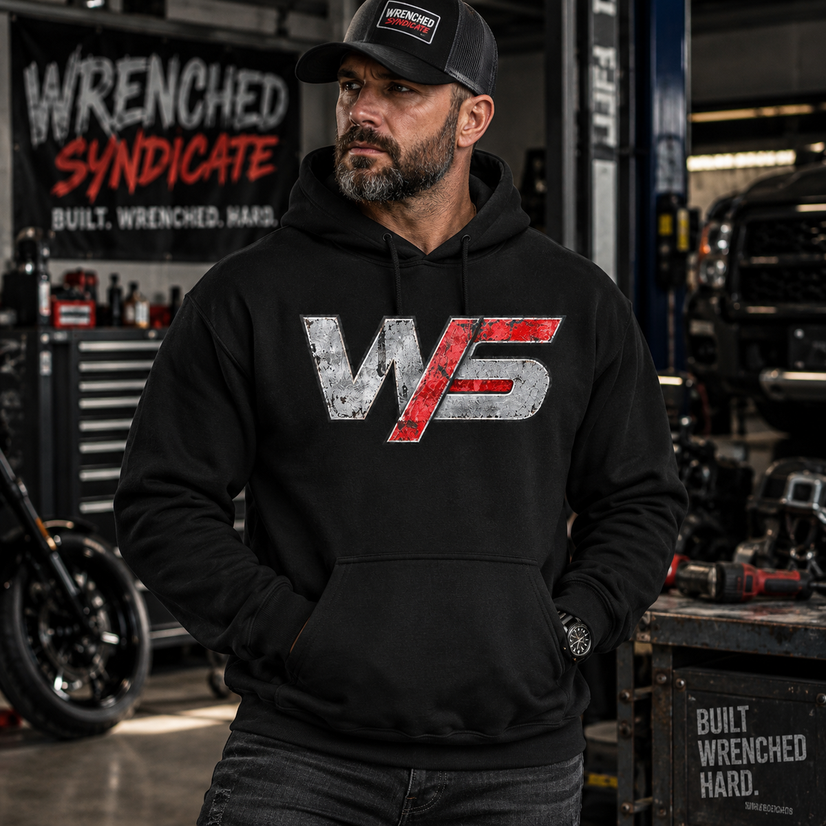 WS Distressed Logo Hoodie
