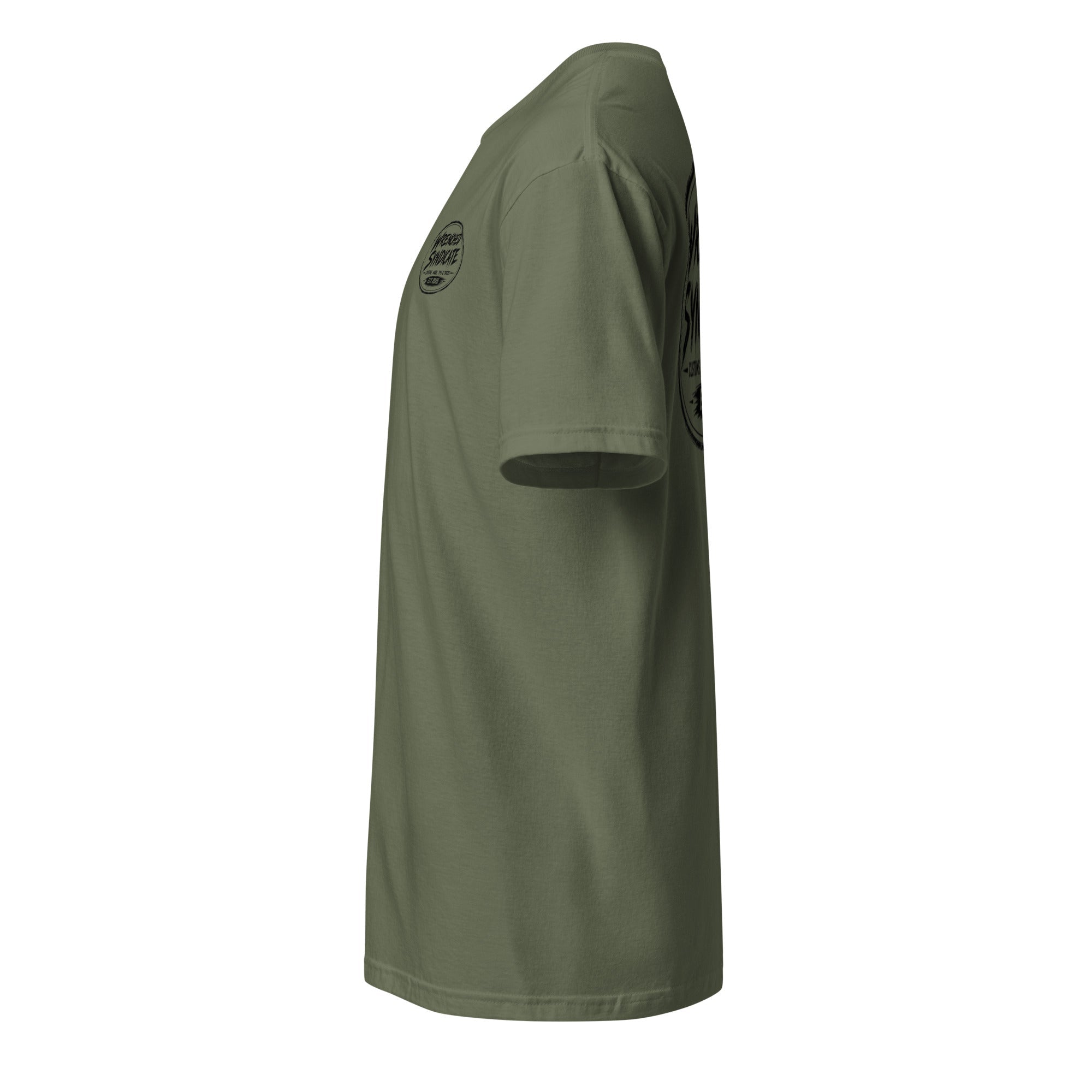 Wrenched Syndicate Mil-Spec Logo T-Shirt | Military Green Tactical Garage Tee | Automotive & Motorcycle Apparel - Wrenched Syndicate