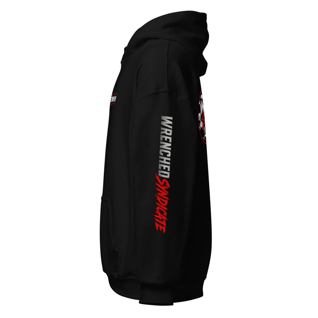 Wrenched Syndicate Race Flag Edition Sponsor Hoodie | Limited Edition Automotive Pullover Hoodie - Wrenched Syndicate