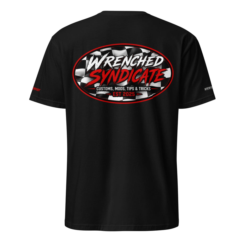Wrenched Syndicate Race Flag Edition Sponsor T-Shirt | Limited Edition Automotive Graphic Tee - Wrenched Syndicate