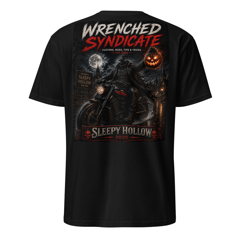 Wrenched Syndicate® Sleepy Hollow 2026 Headless Rider Front & Rear Print T-Shirt - Wrenched Syndicate