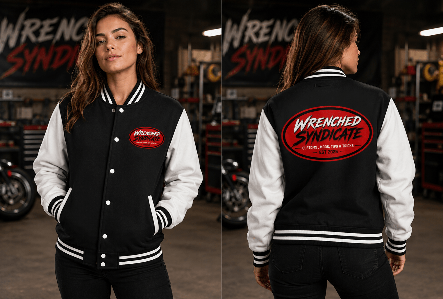 WS Oval Logo Heavyweight Letterman Jacket - Wrenched Syndicate