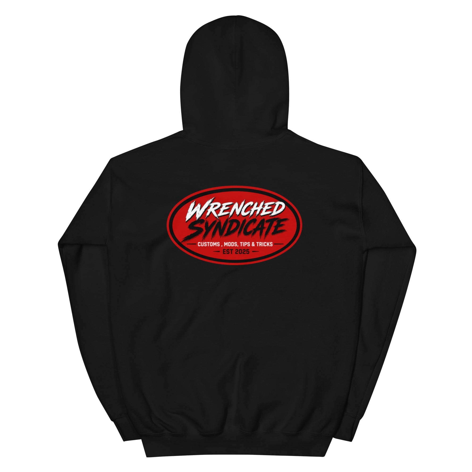 WS™ Red Oval Signature Pullover Hoodie | Black | Premium Heavyweight - Wrenched Syndicate